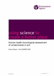 Human health toxicological assessment of contaminants in soil