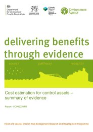 Cost estimation for control assets - summary of evidence