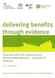 Cost estimation for temporary and demountable defences - summary of evidence