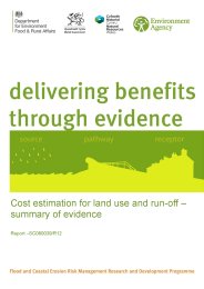 Cost estimation for land use and run-off - summary of evidence