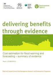 Cost estimation for flood warning and forecasting - summary of evidence