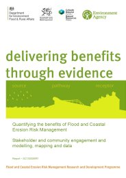 Quantifying the benefits of flood and coastal erosion risk management - stakeholder and community engagement and modelling, mapping and data