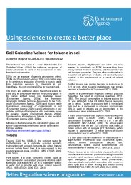 Soil guideline values for toluene in soil