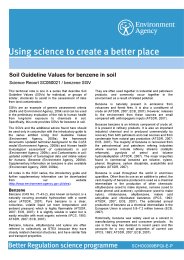 Soil guideline values for benzene in soil