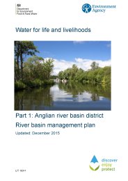 Water for life and livelihoods - part 1: Anglian river basin district. River basin management plan - updated December 2015