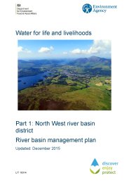 Water for life and livelihoods - part 1: North West river basin district. River basin management plan - updated December 2015