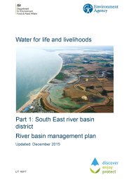 Water for life and livelihoods - part 1: South East river basin district. River basin management plan - updated December 2015