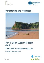 Water for life and livelihoods - part 1: South West river basin district. River basin management plan - updated December 2015