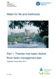 Water for life and livelihoods - part 1: Thames river basin district. River basin management plan - updated December 2015