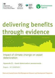 Impact of climate change on asset deterioration. Appendix B - asset deterioration assessments