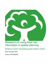 Research on using flood risk information in spatial planning. Evidence report: developing good practice criteria