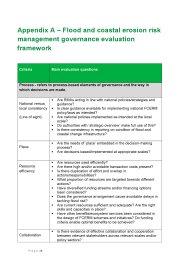 Evaluating the effectiveness of flood and coastal erosion risk governance in England and Wales. Appendix A - flood and coastal erosion risk management governance evaluation framework