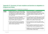 Evaluating the effectiveness of flood and coastal erosion risk governance in England and Wales. Appendix D - summary of main enablers and barriers to adaptation in England and Wales