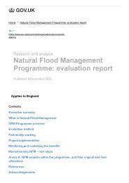 Natural flood management programme: evaluation report