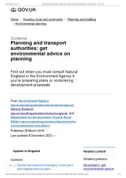 Planning and transport authorities: get environmental advice on planning