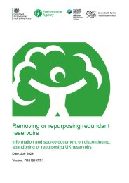 Removing or repurposing redundant reservoirs. Information and source document on discontinuing, abandoning or repurposing UK reservoirs