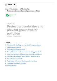 Protect groundwater and prevent groundwater pollution