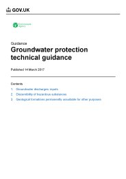 Groundwater protection technical guidance