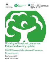 Working with natural processes: evidence directory update