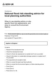 National flood risk standing advice for local planning authorities
