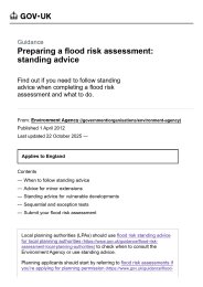 Preparing a flood risk assessment: standing advice