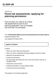 Flood risk assessments: applying for planning permission