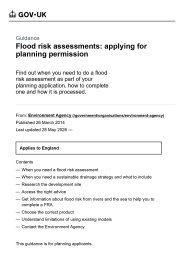 Flood risk assessments: applying for planning permission