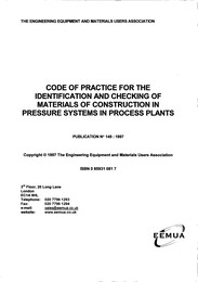 Code of practice for the identification and checking of materials of construction in pressure systems in process plants