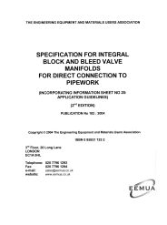 Specification for integral block and bleed valve manifolds for direct connection to pipework (incorporating information sheet no.20: application guidelines) (Includes corrigenda issued June 2004). 2nd edition