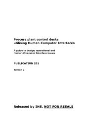 Process plant control desks utilising human-computer interfaces. A guide to design, operational and human interface issues. Edition 2