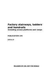 Factory stairways, ladders and handrails (including access platforms and ramps). 8th edition