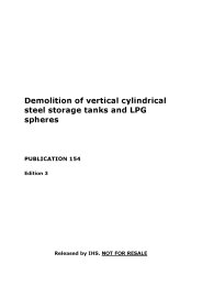 Demolition of vertical cylindrical steel storage tanks and LPG spheres. Edition 3