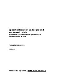 Specification for underground armoured cable protected against solvent penetration and corrosive attack. Edition 2