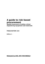 Guide to risk-based procurement: quality assurance of safety-critical engineering equipment and materials