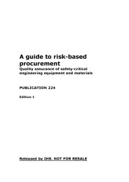 Guide to risk-based procurement: quality assurance of safety-critical engineering equipment and materials