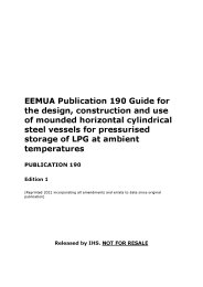 Guide for the design, construction and use of mounded horizontal cylindrical vessels for pressurised storage of LPG at ambient temperatures. Edition 1 (2021 reprint incorporating all amendments and errata to date since original publication)