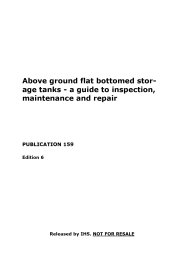 Above ground flat bottomed storage tanks: a guide to inspection maintenance and repair