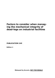 Factors to consider when managing the mechanical integrity of dead-legs on industrial facilities