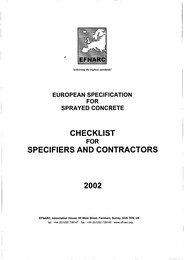 European specification for sprayed concrete: checklist for specifiers and contractors