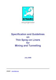 Specification and guidelines on thin spray-on liners for mining and tunnelling