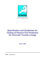 Specification and guidelines for testing of passive fire protection for concrete tunnels linings