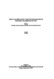 Area classification code for installations handling flammable fluids. 3rd edition (Withdrawn)