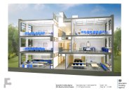 Finger-block section AA for a 1200 place secondary school