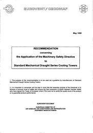 Application of the machinery safety directive to standard mechanical draught series cooling towers