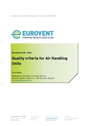 Quality criteria for air handling units