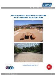 Resin bonded surfacing systems for external applications