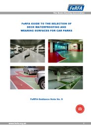 Guide to the selection of deck waterproofing and wearing surfaces for car parks