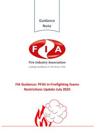 FIA Guidance: PFAS in firefighting foams. Restrictions update July 2025. Version 2