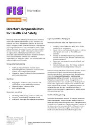 Director's responsibilities for health and safety