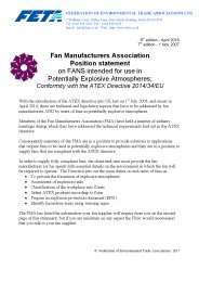 Position statement: on fans intended for use in potentially explosive atmospheres; conformity with the ATEX Directive 2014/34/EU. 7th edition